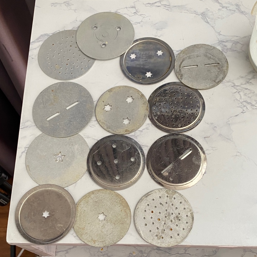 Assorted Metal Noodle Press Jali Maker 13  Discs - Star & Hole Patterns Jalis